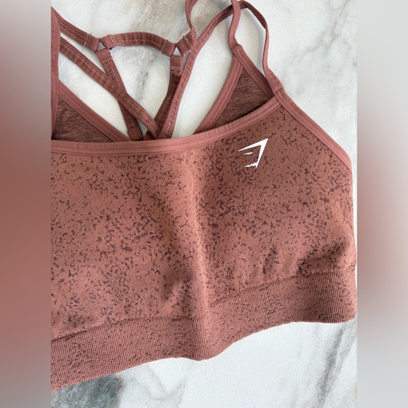 NEW Gymshark Seamless Leggings + Strappy Sports Bra Set Brown Speckled Size S - Picture 10 of 15